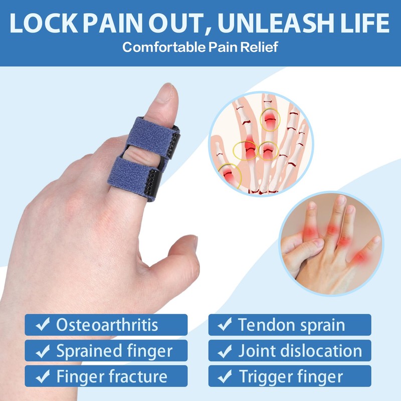 Andecoco 2 PCS Breathable Trigger Finger Splint, Adjustable Finger Brace,