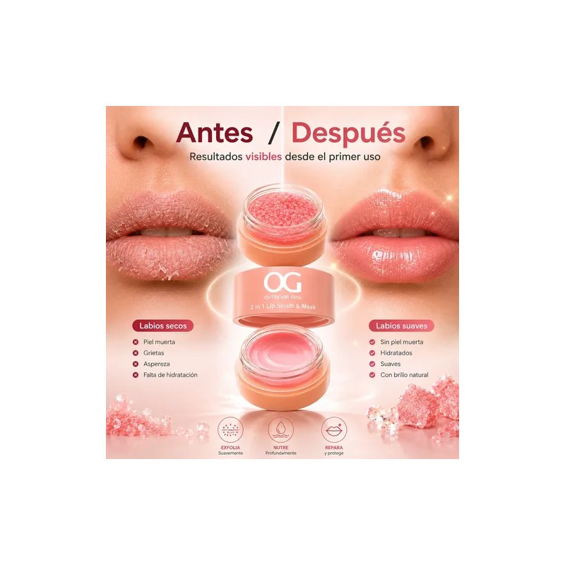 Mascarilla Labial Y Exfoliante De Labios Hydrata Dos En Uno