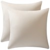 DEZENE Couch Pillow Covers 24x24 Cream: 2 Pack Cozy Soft