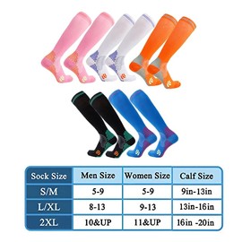 AIMALL 1/2 Pairs Compression Socks, Miracle Copper Anti-Fatigue Knee-High Socks for Travel, Sports, and DVT Prevention, Unisex Comfort Fit, Breathable Fabric
