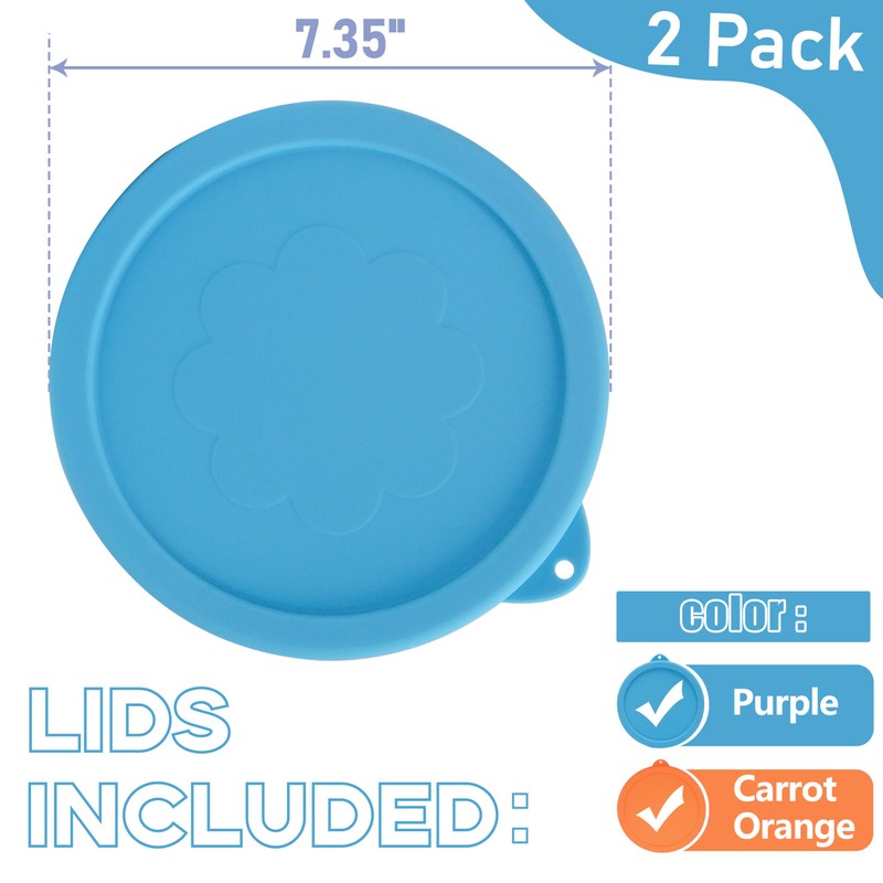 LUVCOSY 7 Cup Silicone Replacement Lids Storage Cover for Pyrex