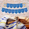 EVERMARKET Happy Passover Banner - Blue Cardboard Letter BANNER for