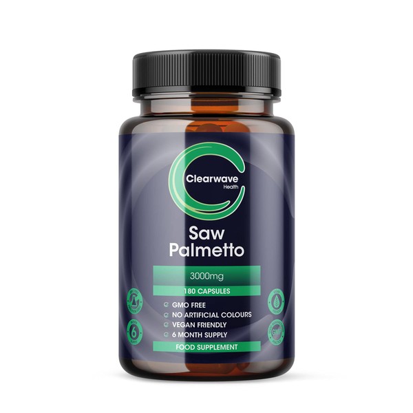 Saw Palmetto Extract - 3000 mg per Daily Dose - 180 Capsules - High Dose Saw Palmetto Extract for Over 6 Months - Vegan and Laboratory Tested