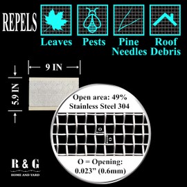 R & G Home and Yard Gutter Guard: (5.9 in x 9 in) Sample, Fit 5 Inch Gutter and Smaller Gutters - Premium Stainless Steel Micro Mesh Gutter Guard - Contractor Grade, Easy DIY Installation