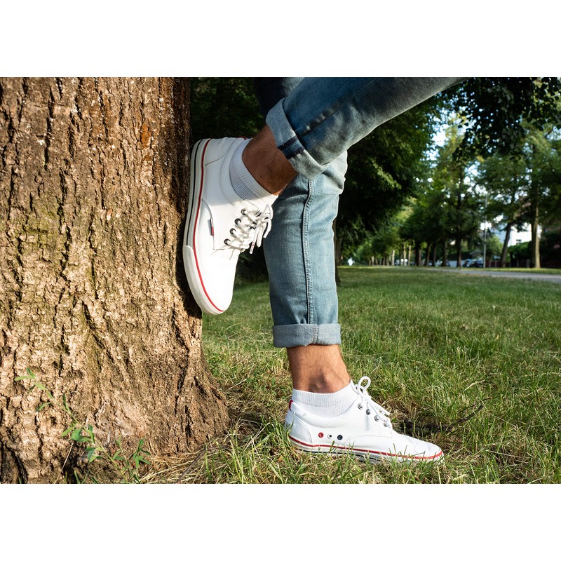 lampox Bamboo Trainer Socks (6x Pairs) - White, size: 35-38