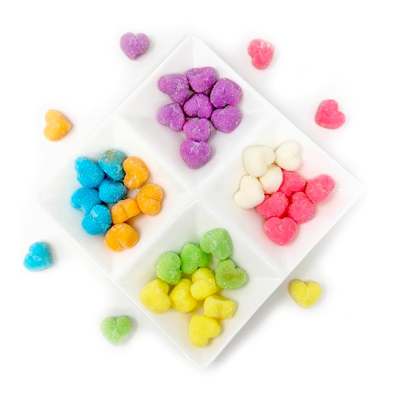 SweetGourmet Heart-Shaped Assorted Fruit Gummy Candy Dusted with Sugar, 1