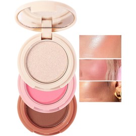 Paleta Versátil de Maquillaje 3 en 1 - Iluminadores, Contorno y Colorete Faciales - Herramientas Cosméticas (02#)