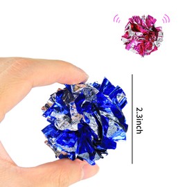 Andiker Cat Crinkle Balls, 2.36 Inches Colorful Balls Chew and Chase Cat Mylar Crinkle Balls Lightweight for Indoor Cats to Keep Fit and Active (10 pcs)