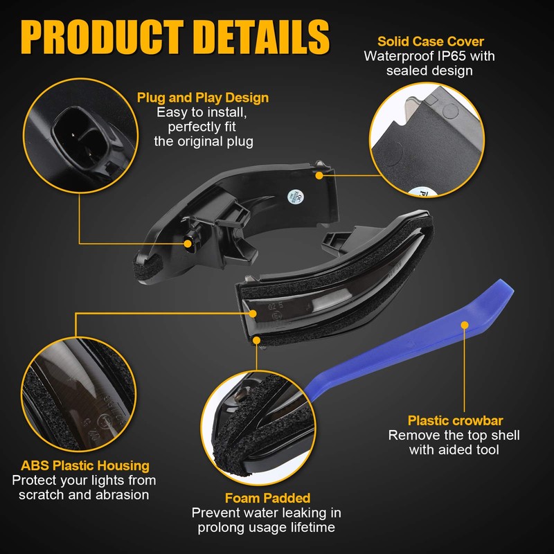 SUPAREE LED Side Mirror Turn Signal Lights, Sequential Dynamic Indicator
