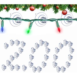 rakkitomato 200Pcs Christmas Light String Suction Cups, Holiday Light Suction Cup Holder, Christmas Lights Suction Cups Hooks for Hanging Christmas Light String On Window or Glass
