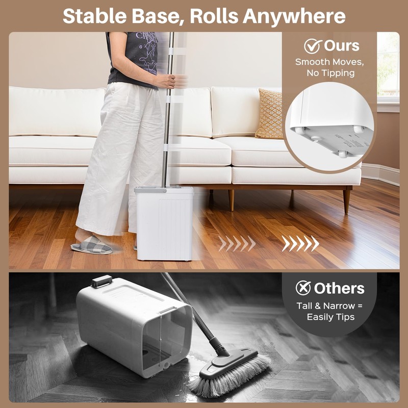 Veshiny Mop and Bucket Set, Flat Mop and Bucket System