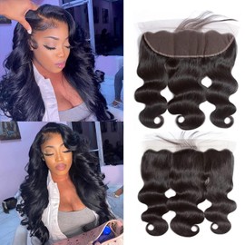 13x4 Frontal Body Wave Lace Frontal 100% Human Hair Ear to Ear lace Frontal 13x4 Body wave hd Transparent Lace Frontal (12 Inch)
