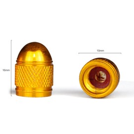 Gold Bullet Dust Caps - Set of 4 | Universal Fit for Car, Bike, and Motorbike Tire Valve Stems | Durable, Stylish Valve Stem Covers for Protecting Against Dirt and Debris | Easy to Install & Remove