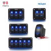 Nilight Aluminum Rocker Switch Panel Toggle Dash 5 Pin for