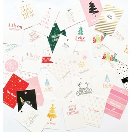 42 GIFT TAGS personalizadas, NAVIDAD, CUMPLEAÑOS o cualquier ocasión, fáciles de usar, prácticas, diseños increíbles llenas de color y estilo, mensajes especiales, incluye liston. (6x9 cm. cada Tag)