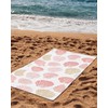 Coastal Pink Seashell Beach Towel 30x60 Inch, Summer Ocean Bath