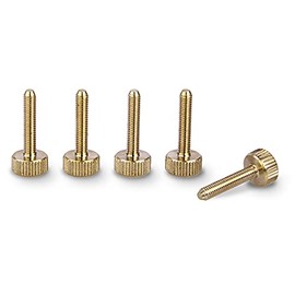 PrecisionGeek Brass M3 x 15mm - 8mm dia - Flat Knurled Thumb Screws (Set of 5) computer case hand grip