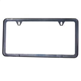 UFRAME Slim Style 2 Screw Holes Stainless Steel License Plate Frame Holder (Black Chrome)