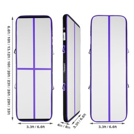 FBSPORT 10ft Inflatable Air Gymnastics Mat Training Mats 8 inches Thickness Gymnastics Tracks for Home Use/Training/Cheerleading/Yoga/Water with Pump