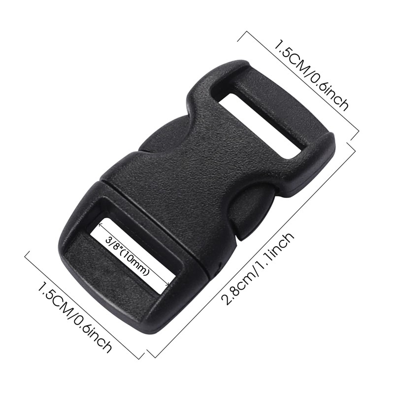 Vin beauty 100 Pack 3/8 Inch Paracord Bracelet Clips Curve