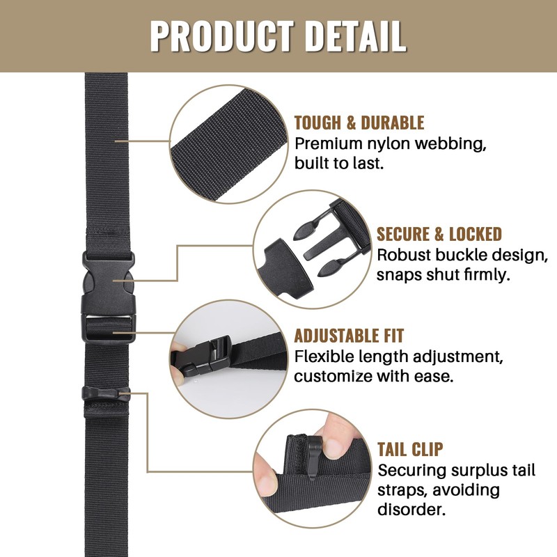 0.75”x48” Utility Straps with Buckle Quick Release Buckle Straps with