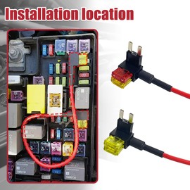 JA&MIU TIPM Bypass Cable, Fuse Adapter Fuse Holder,Repair Fuel Pump Relay Bypass Cable Compatible with Dodge Ram 1500 2500 3500, Compatible with Jeep Chrysler VW,14 AWG Wire/ 20 10 AMP, CBWPR091AA