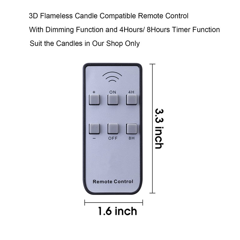 TECHLONG Compatible for The Flameless Candles in Shop, ON/Off/Dimming/Timer Function,