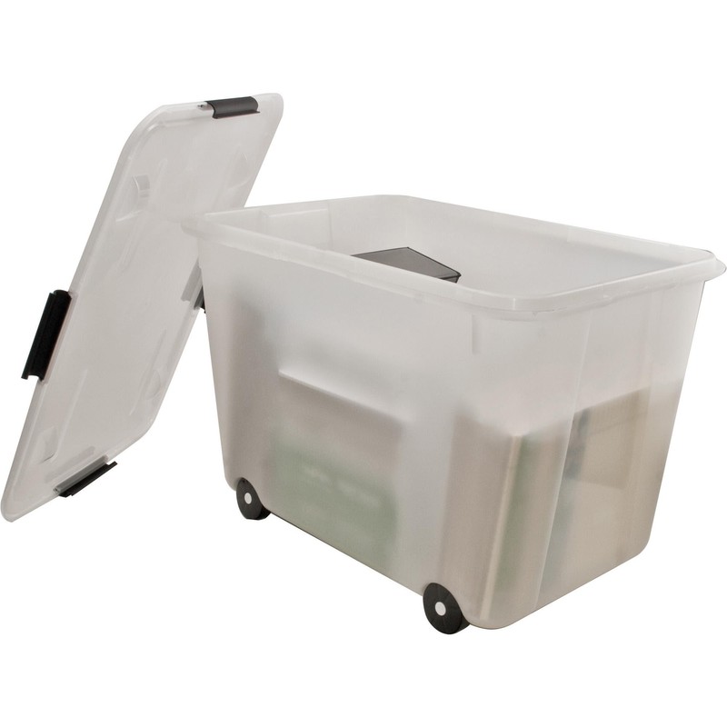 Advantus 34009 Rolling Storage Box, Letter/Legal, 15-Gallon Size, Clear