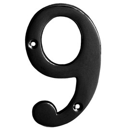 Motif 4-Inch Brass Metal Letters Mailbox Decor Address Signs For Houses Outdoor Wall Decor Mailbox Numbers House Address Numbers For Outside Address Sign for Door Numbers (Satin Black, Number 9)