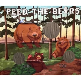 TentandTable Replacement Game Panel | Feed The Bears | Arcade Style Ball Toss Panel with Net | Use with Ultralite Air Frame Game | for Backyards, Carnivals, Schools, Birthday Parties