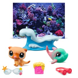 Bandai Littlest Pet Shop Petfluencer Shell-Fie Fun | Petfluencer Set Contains 2 Gen LPS Mini Pet Toys 4 Accessories 1 Backdrop 1 Collector Card And 1 Virtual Code | Collectable Toys For Girls And Boys