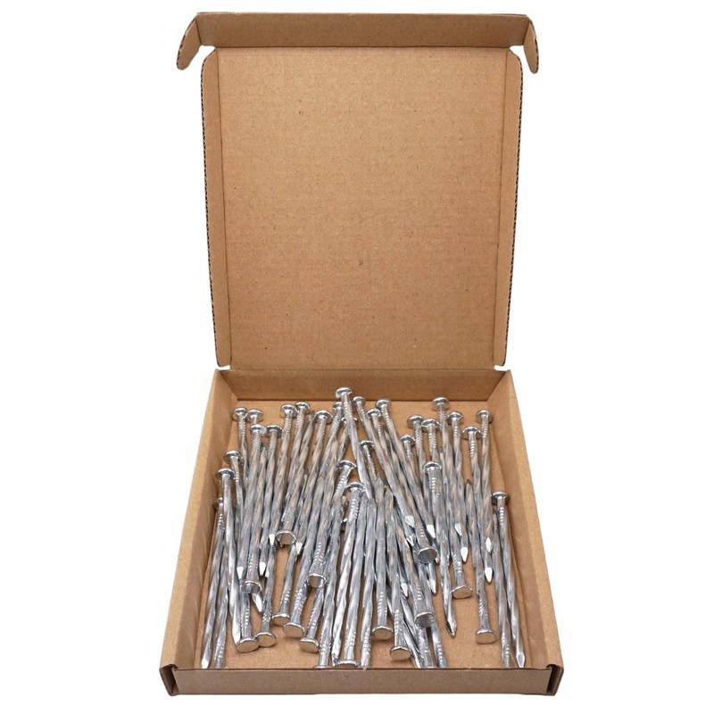 SKIR'CO (50 pcs) Square Twisted Steel Nails 3.8 x 70