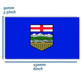 5 calcomanías de la bandera de Alberta de Canadá, 6 x 3.5 pulgadas, calcomanías de la provincia de Albertán canadiense, decoración grande para parachoques de coche, ventana y laptop