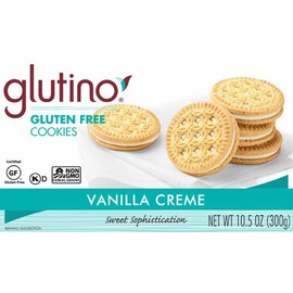 Glutino Cookies Gluten Free Vanilla Creme - 10.6 oz (Pack of 3)