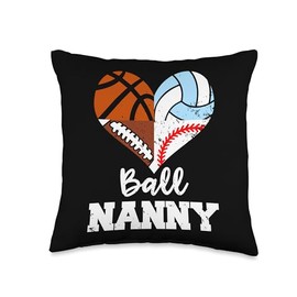 Ball Nanny Football Baseball Basketball Volleyball Player Throw Pillow