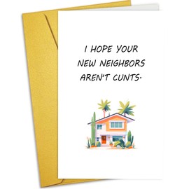 Lucky140 Funny New Home Cards - Funny Housewarming Cards - Congrats on becoming a new homeowner Housewarming Gifts - Hope you have a good neighbor