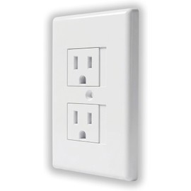 Mommy's Helper - Cubiertas de enchufe eléctrico de cierre automático, placa de enchufe de pared de seguridad a prueba de bebés, cubierta de tapa deslizante automática, cubierta de enchufe de pared estándar, color blanco
