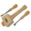 Wooden Handle Tack Lifter, Staple Remover + Mallet Upholstery Kit