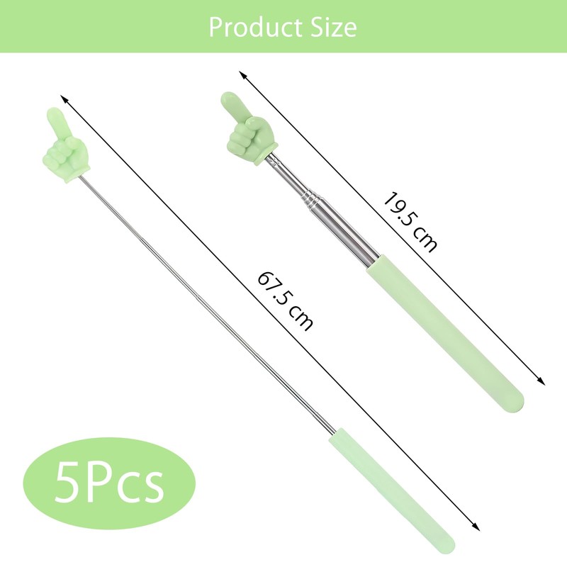 HENGBIRD Pack of 5 Pointer Stick Extendable Stainless Steel Retractable