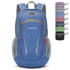 ZOMAKE Bag Foldable Rucksack Small - Day Backpack for Women Men,Lightweight Rucksack for Walking Hiking and Skiing(Dark Blue)