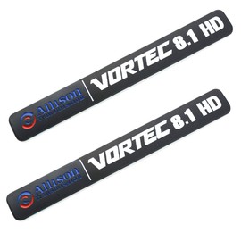 2 Pack Allison Transmission 8.1 Hd 8.1L Vortec Emblem Sticke decals Badges Replacement for 2500Hd 3500Hd Gmc Silverado Sierra Truck (Black/White)