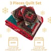 VAPUTAR King Quilt Bedding Set, Cotton Christmas Quilt Bedding Set