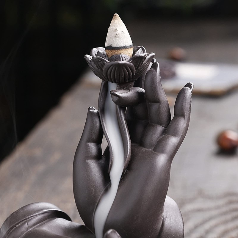 Fyearfly Buddha Hand Waterfall Incense Burners Smoke Waterfall Medium Backflow