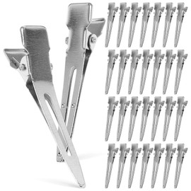 Garneck 50pcs 45mm Single Pin Hair Clips Metal Durable Reusable Metal Alligator Clips for Hair Styling Home Barber Shop