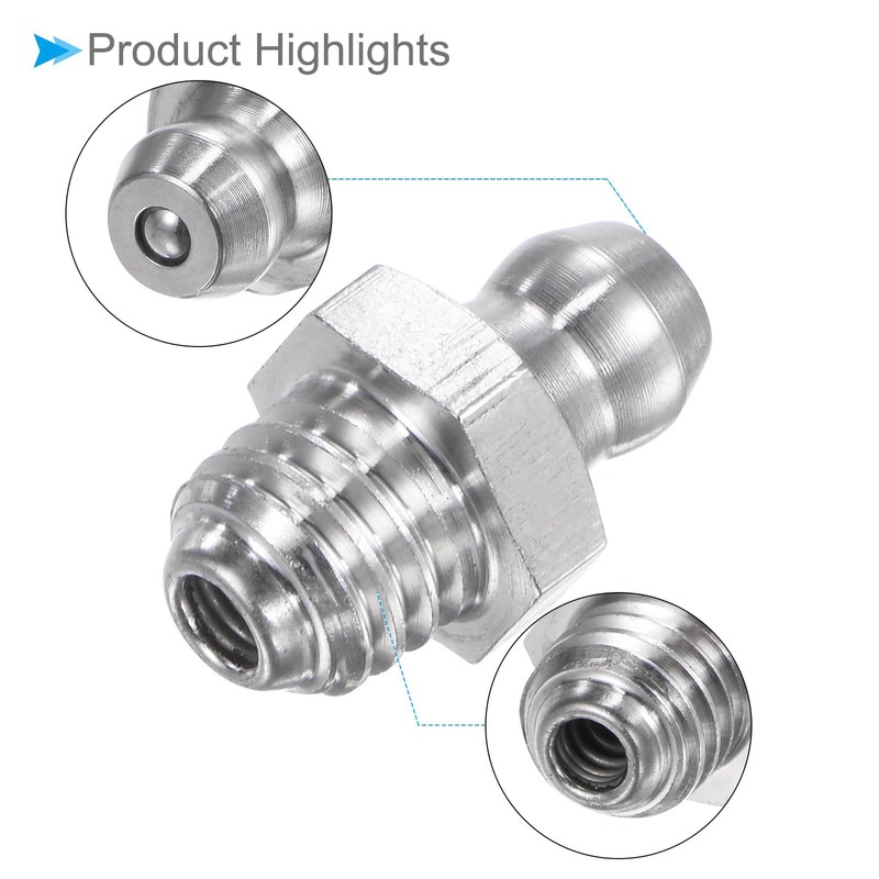 CoCud Stainless Steel Straight Grease Fitting, | M8x1.25mm Metric |