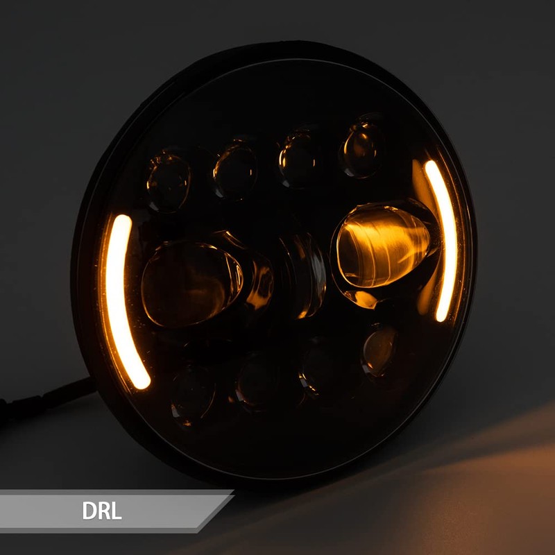 APEBAZY Motorcycle headlight, universal motorcycle LED headlight, angel eye, motorcycle