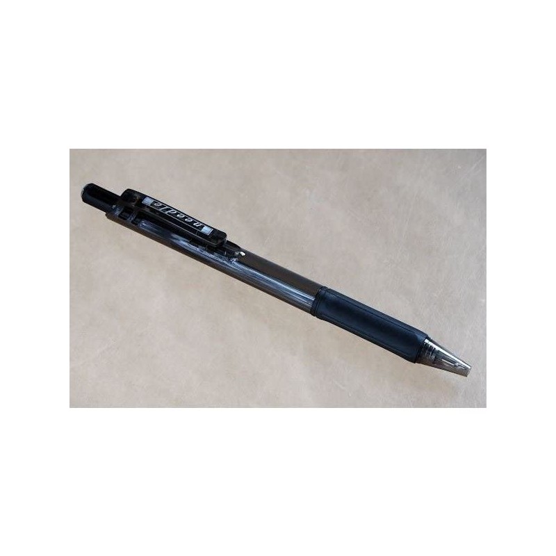 Retractable Ballpoint Pen, Black, 0.03 inches (0.7 mm), Pack of