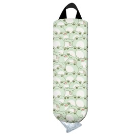 AYBELWG Plastic Bag Holder, Wall Mount Grocery Bag Organizer, Funny Hanging Trash Storage Dispenser for Home Kitchen Cute Green Frog
