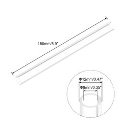 QUARKZMAN PVC transparent tube, inner diameter 9 mm, diameter 12 mm, length 150 mm, acrylic plastic tube for lamp making, floor lamps, furniture