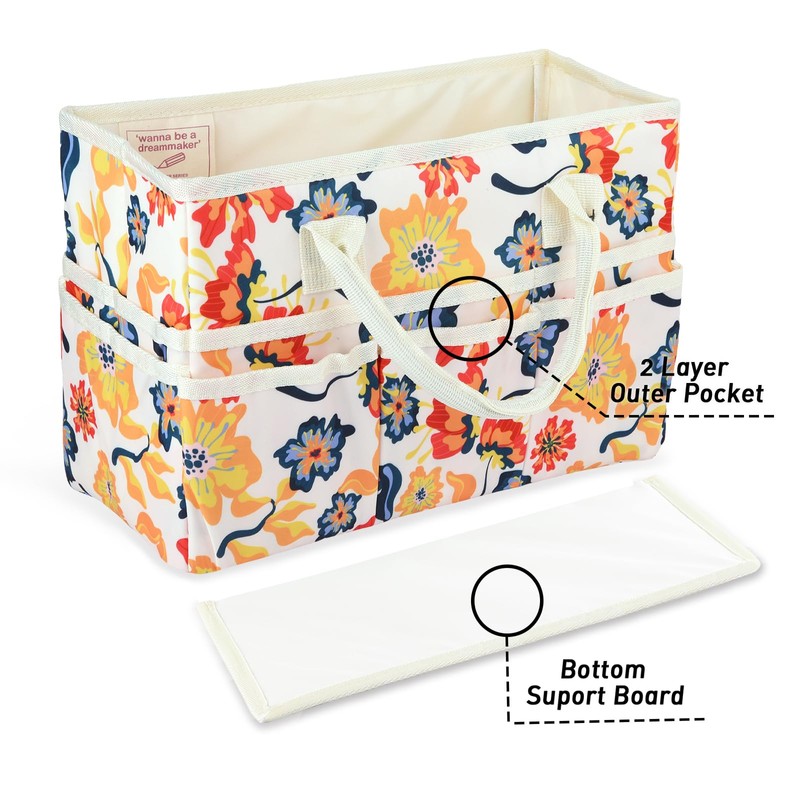 qianshan Craft Organizer Tote Bag with Multiple Pockets, Large Art